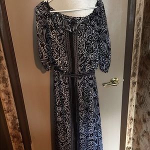 White/black long dress!!