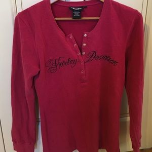 Harley Davidson snap front Henley