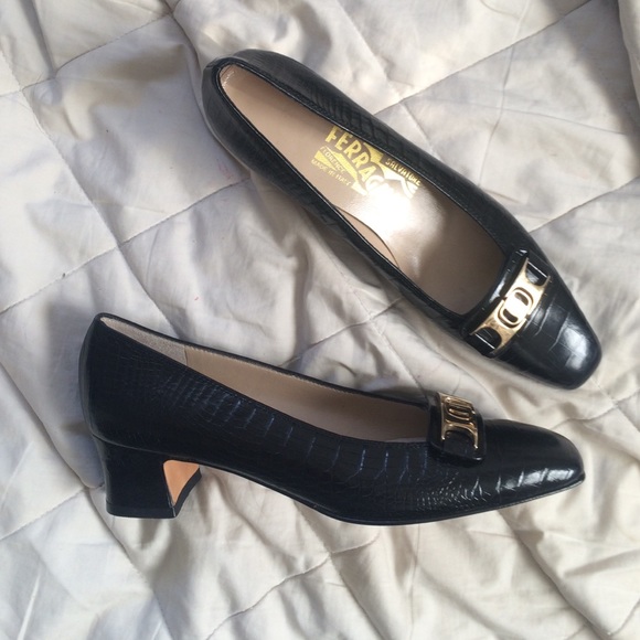 Salvatore Ferragamo Shoes - NWOB Salvatore Ferragamo Embossed Kitten Heels