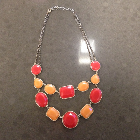 Orange chunky necklace - Picture 2 of 3