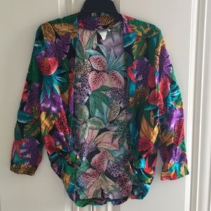 Colorful jungle print top