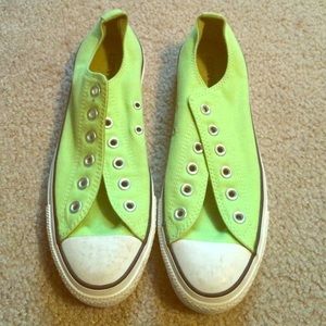 Lime green converse all stars