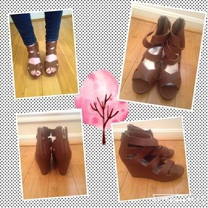 Elle brown wedge sandals