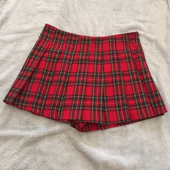 Pleated Plaid Forever 21 Skort