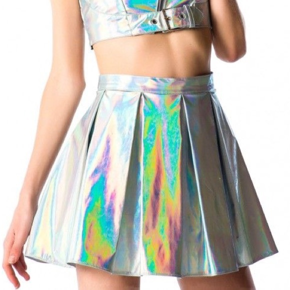 Lip service hologram skirt