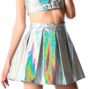 Lip service hologram skirt