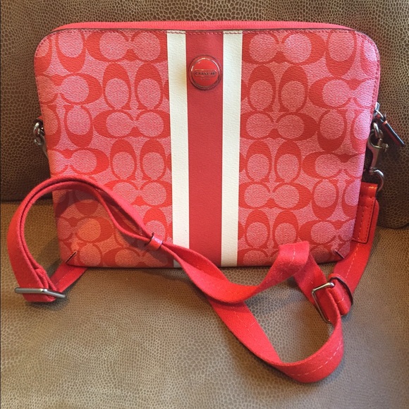 Coach Handbags - *SOLD* Coach Signature Stripe Crossbody SO cute!