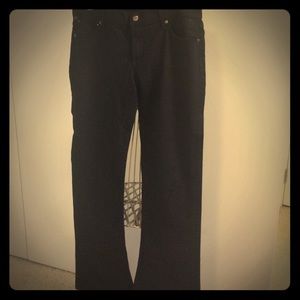 Black, flared denim