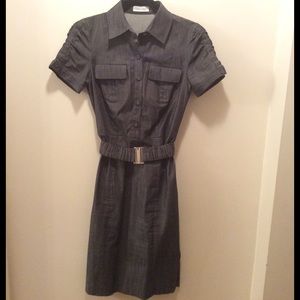 EUC Calvin Klein Chambray Belted Dress