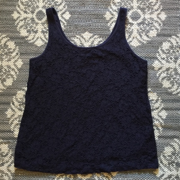 Navy lace tank top