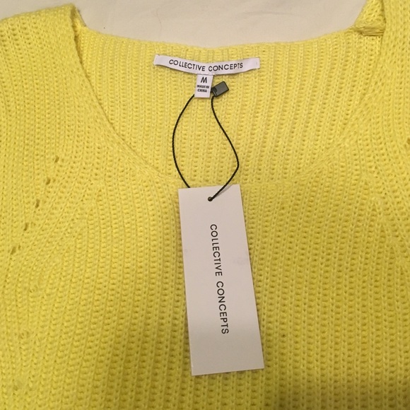 Collective Concepts Canary Yellow Sweater Top - Picture 2 of 4