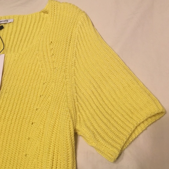 Collective Concepts Canary Yellow Sweater Top - Picture 3 of 4