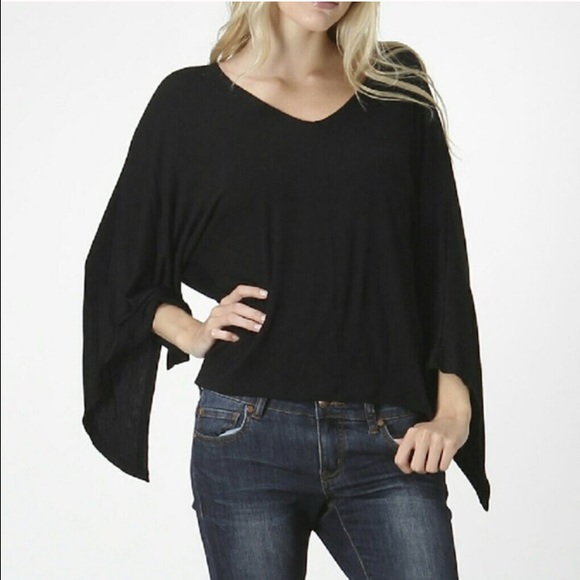 🆕Bellino Clothing Black Asymmetrical Dolman Top🆕