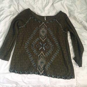Free people quarter length sleeve shirt