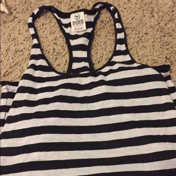 Pink striped tanks top
