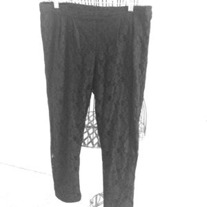 Black lace, lined pants