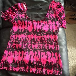 Pink patterned shirt