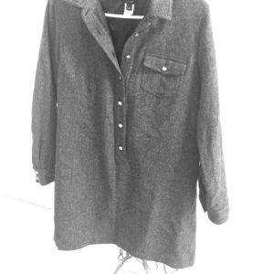 Houndstooth tweed longsleeve dress