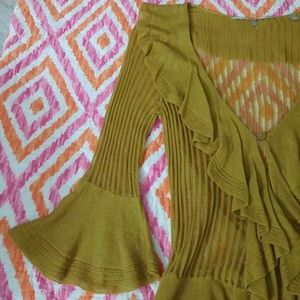 Anthropologie NWOT semi sheer knit top w/peplum