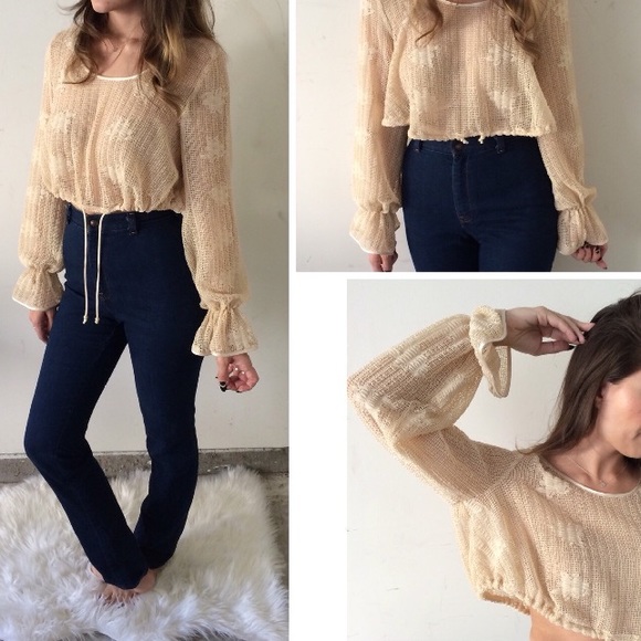 Crochet eyelet crop top nasty gal uo Coachella