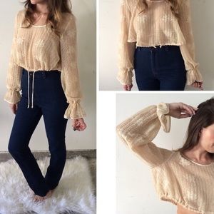 Crochet eyelet crop top nasty gal uo Coachella