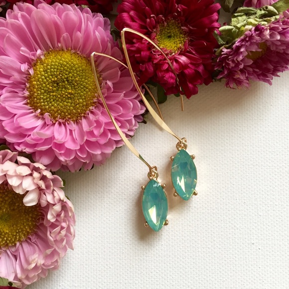 Aqua gemstone earrings NWT