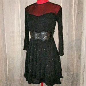 SOLD  Vtg Sparkly Witchy Swing Dress