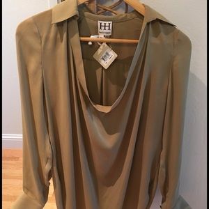 Haute Hippie silk cow neck blouse