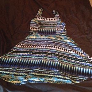 Blue Aztec print dress