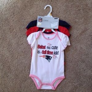 3 New England Patriots Onesies