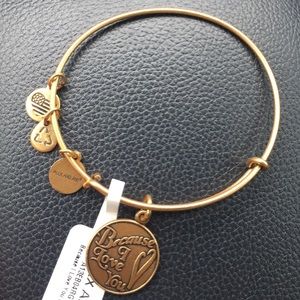 Gold because I love you Alex and Ani bangle