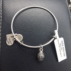 Silver cupcake Alex and Ani bangle