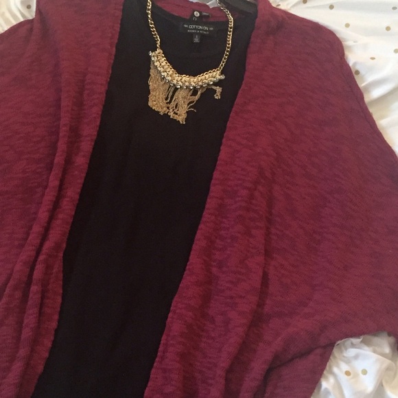 Cotton On Sweaters - Maroon kimono/sweater