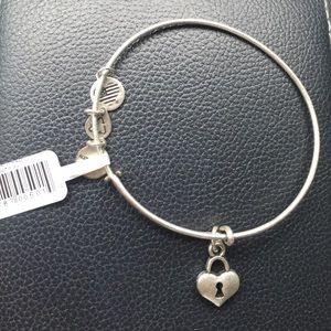 Silver heart locket Alex and Ani bangle