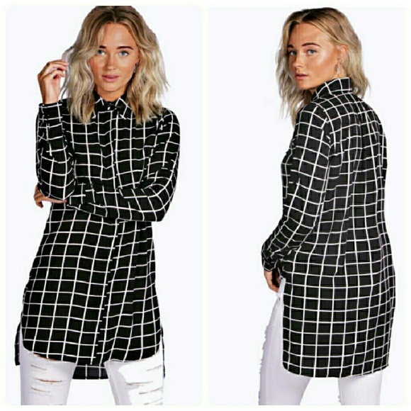 Checked Button Down Top