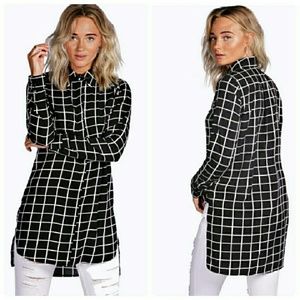 Checked Button Down Top