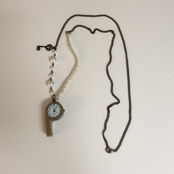 Jewelry - whistle clock necklace with key charm