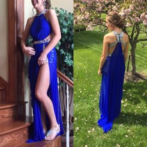Blue Romper Mac Duggal dress