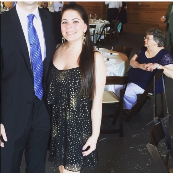 ❌sold in bundle❌Black gold two tier dress - Picture 2 of 2