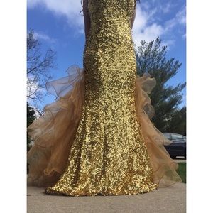 Gold sequin dress