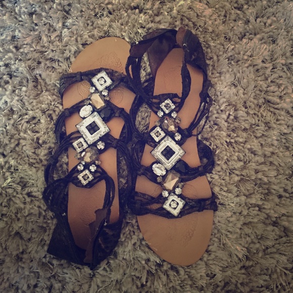 Bejeweled sandals