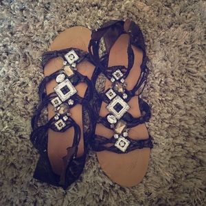 Bejeweled sandals