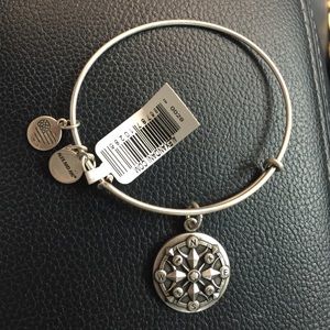 Silver compass Alex and Ani bangle