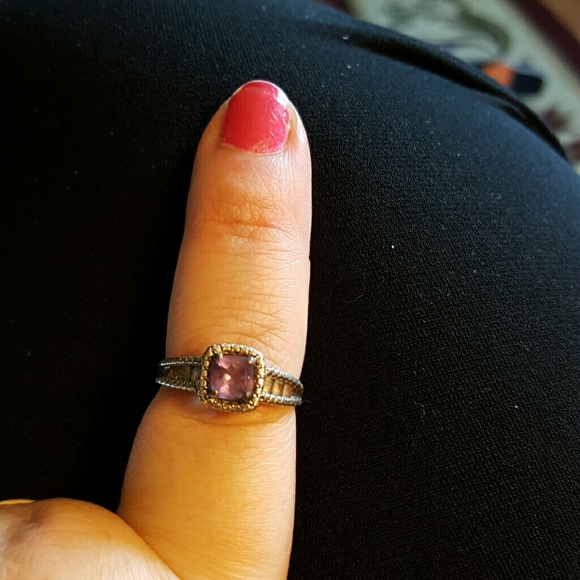 Amethyst and sterling silver ring