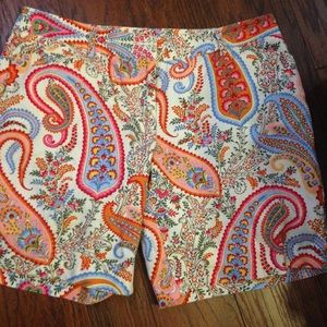 J. Crew Paisley shorts size 12