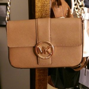 Camel Michael kors cross body purse