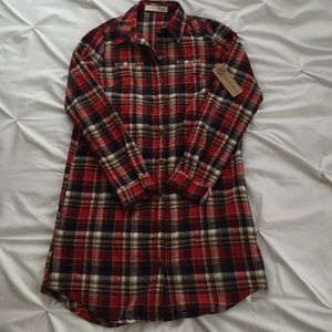 Plaid button up dress