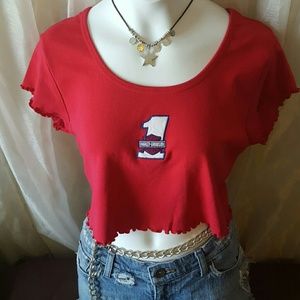 Embroidered Harley Davidson crop top