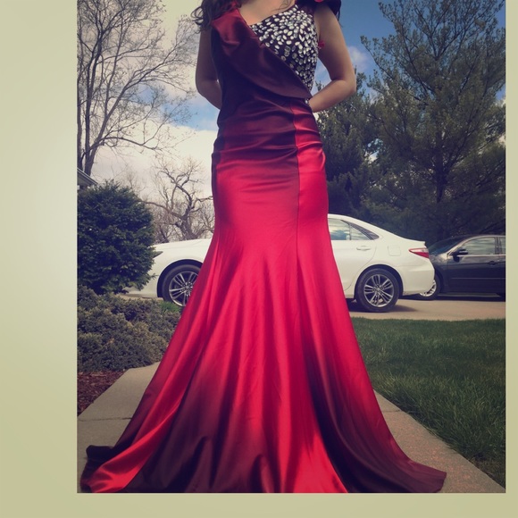 Red ombré dress
