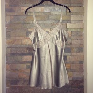 Silver Silk and Lace Cami